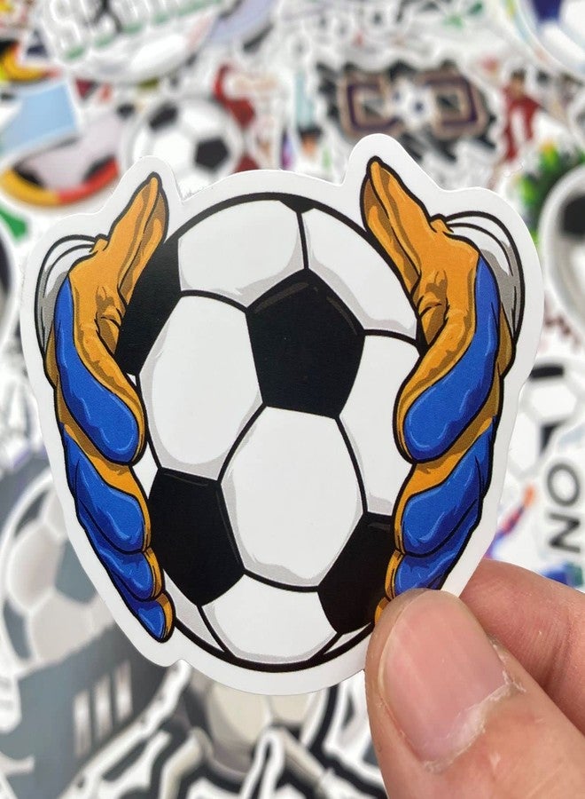 AOWDIAO 100 Pieces Soccer Stickers, Vinyl Waterproof Stickers Pack, Soccer Gifts, Party Favors & Decorations - Image 4